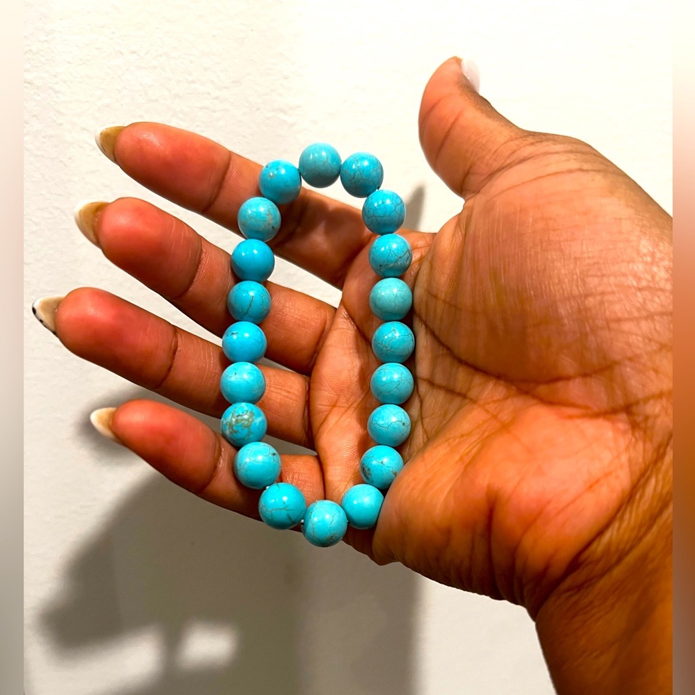 Turquoise Lapis Bead Bracelet